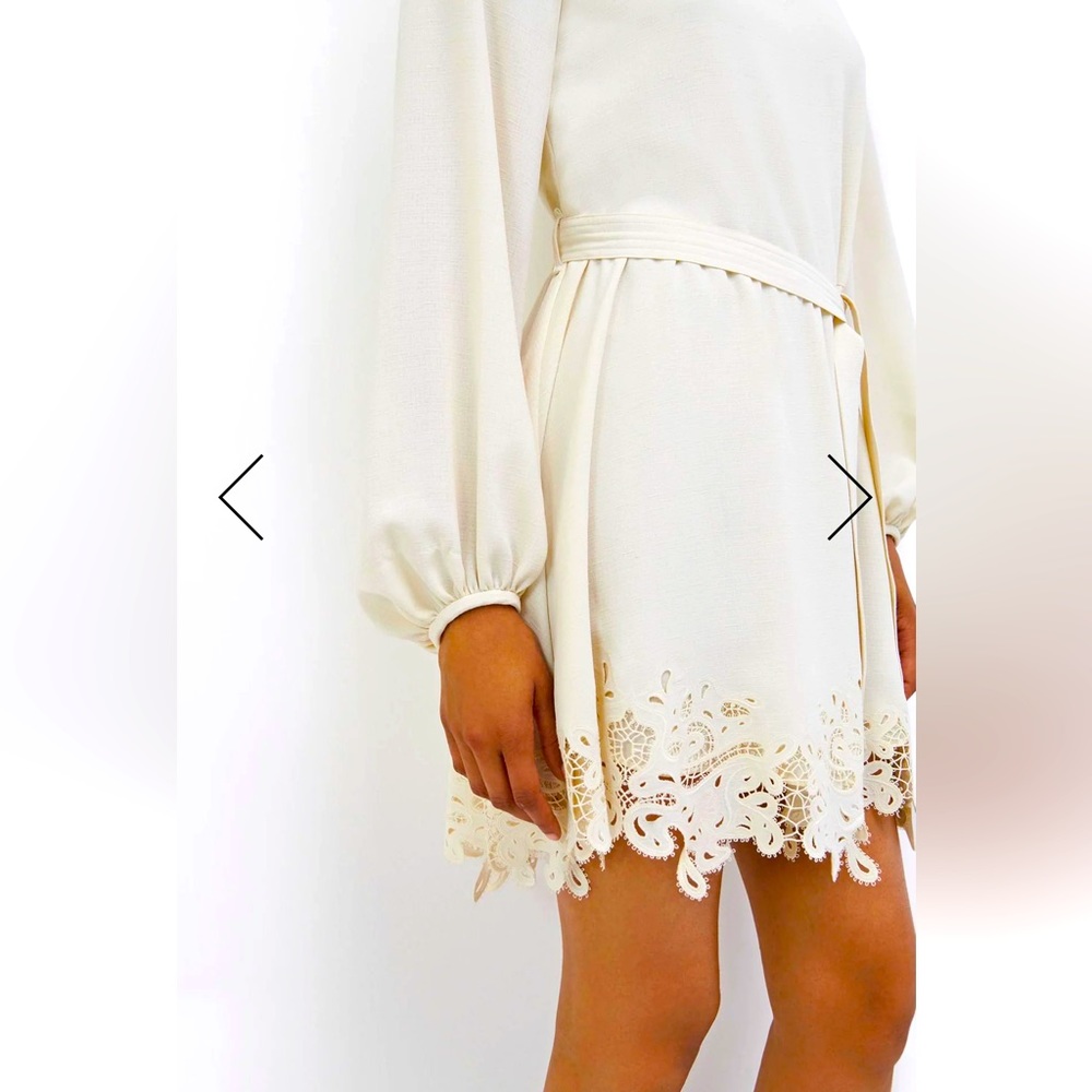 NWT๐#172-Jonathan Simkhai, Avra paisley-embroidered trim belted mini dress S 6 - Picture 3 of 13